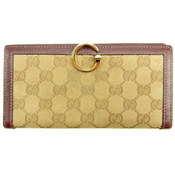 Gucci long mark GG canvas GG accessory Wallet leather purple beige - Picture 1 of 6